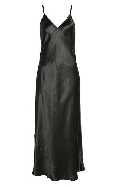 Shop Nordstrom Luxe Satin Slipdress In Black