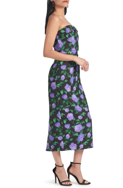 Shop Sachin & Babi Isa Floral Strapless Midi Dress In Violet Garden