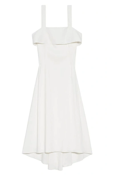 Shop Theory High-low Linen Blend Dress In White