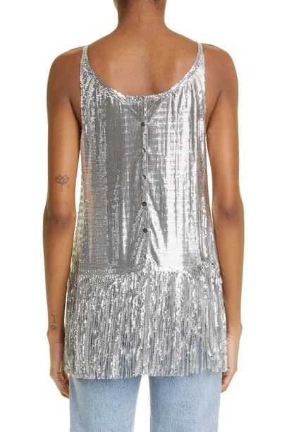 Shop Rabanne Scoop Neck Metal Mini Mesh Tank Top In Silver