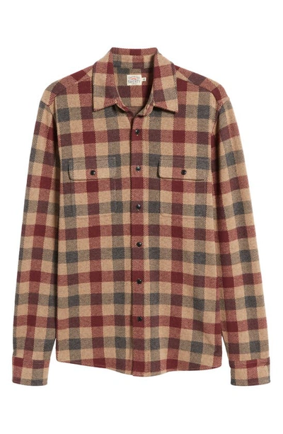 Shop Faherty Legend Plaid Brushed Knit Button-up Shirt In Sky Peak Buffalo