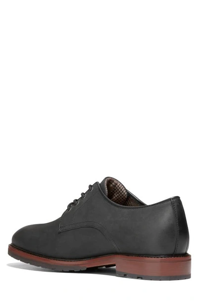 Cole Haan Berkshire Lug Plain Toe Derby In Black Waxy Leather