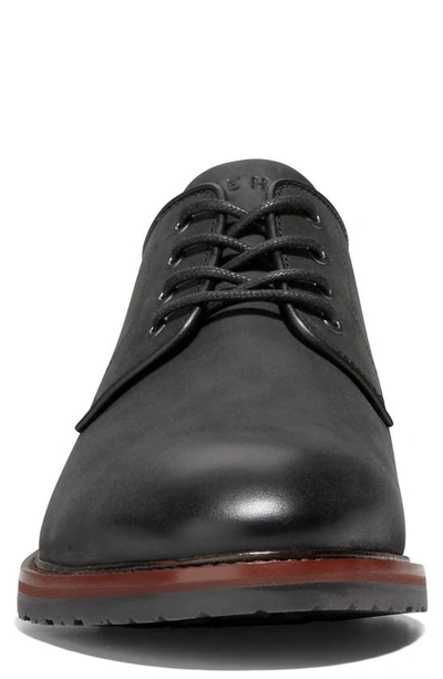 Shop Cole Haan Berkshire Lug Water Resistant Derby In Black Waxy Leather