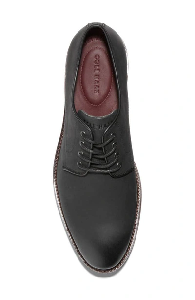 Cole Haan Berkshire Lug Plain Toe Derby In Black Waxy Leather