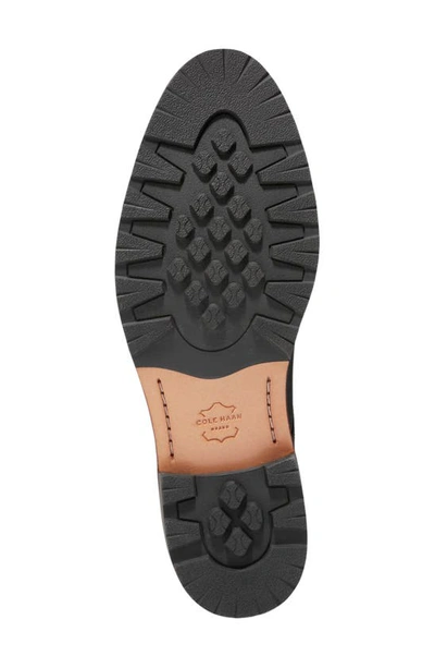 Cole Haan Berkshire Lug Plain Toe Derby In Black Waxy Leather