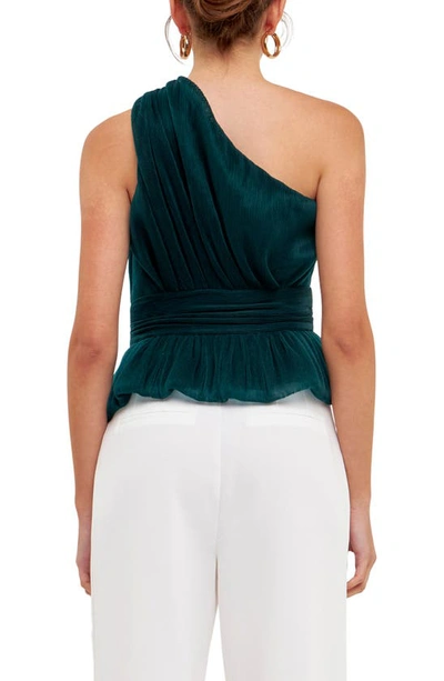 Shop Endless Rose One-shoulder Textured Tulle Top In Amazon