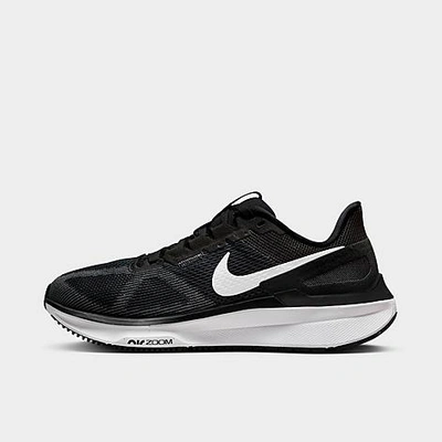Shop Nike Women's Air Zoom Structure 25 Running Shoes In Black/white/dark Smoke Grey