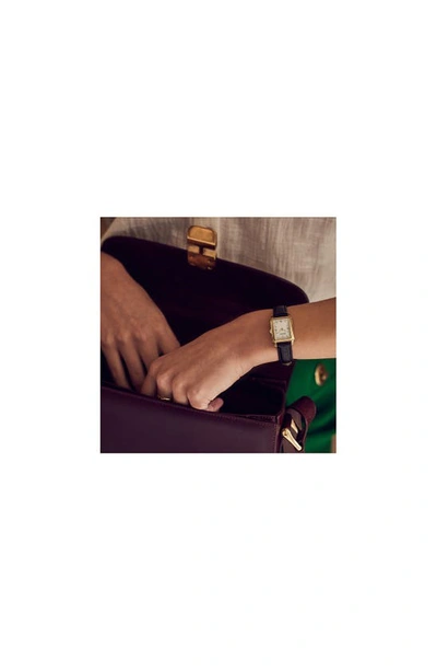Bulova Women's Classic Sutton Diamond Accent Black Leather Strap Watch 21mm In Goldone