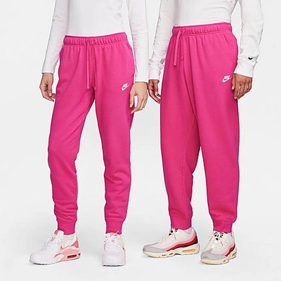 Shop Nike Women's Sportswear Club Fleece Mid-rise Jogger Pants In Fireberry/white