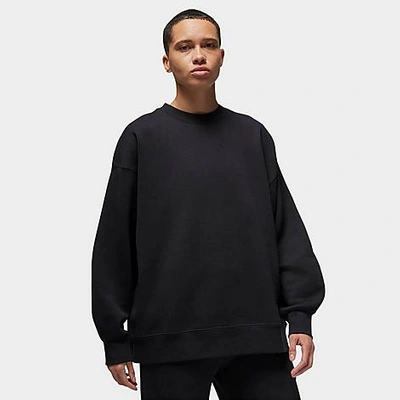 Shop Nike Jordan Women's Flight Fleece Crewneck Sweatshirt In Black 