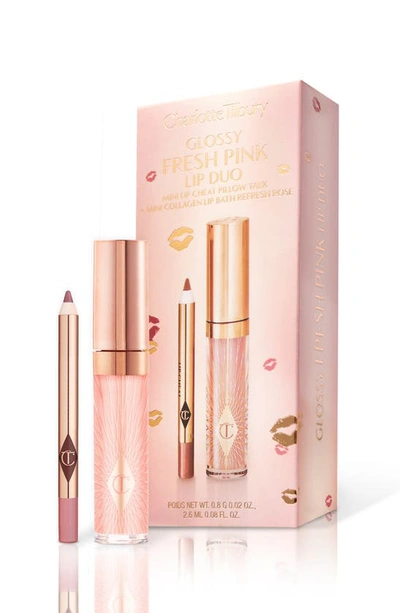 Charlotte Tilbury Mini Glossy Pink Lip Gloss + Lip Liner Set Nude Pink In Fresh Pink