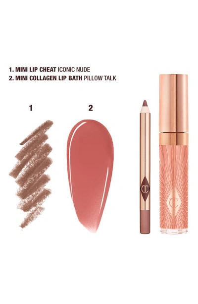 Charlotte Tilbury Mini Glossy Pink Lip Gloss + Lip Liner Set Nude Pink In Nude Pink