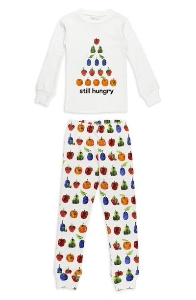 Shop L'ovedbaby X 'the Very Hungry Caterpillar™' Kids' Fitted Organic Cotton Two-piece Pajamas In Still Hungry