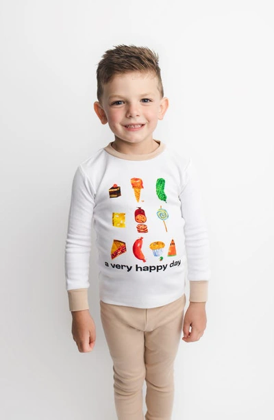 Shop L'ovedbaby X 'the Very Hungry Caterpillar™' Kids' Fitted Organic Cotton Two-piece Pajamas In Happy Day