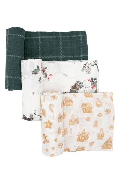 Little Unicorn 3-pack Muslin Swaddle Blanket In Snow Day