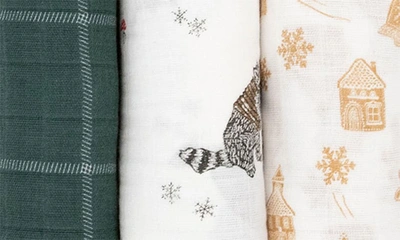 Little Unicorn 3-pack Muslin Swaddle Blanket In Snow Day
