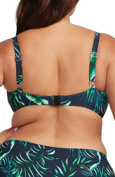 Shop Artesands Palmspiration Delacroix Bikini Top In Dark Navy