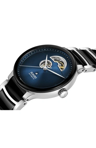 Rado Centrix Open Heart Automatic Ceramic Bracelet Watch, 39.5mm In Blue