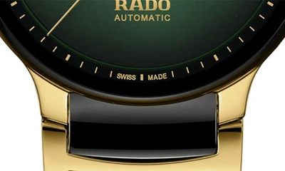 Shop Rado Centrix Open Heart Automatic Ceramic Bracelet Watch, 39.5mm In Green