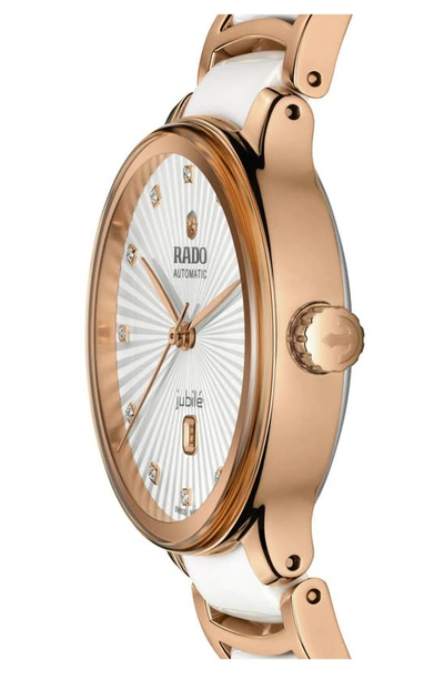 Rado Centrix Diamond Ceramic Bracelet Watch, 35mm In White