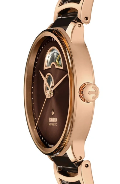 Rado Centrix Open Heart Automatic Ceramic Bracelet Watch, 39.5mm In Brown