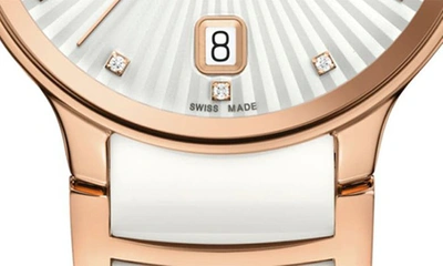 Rado Centrix Diamond Ceramic Bracelet Watch, 35mm In White