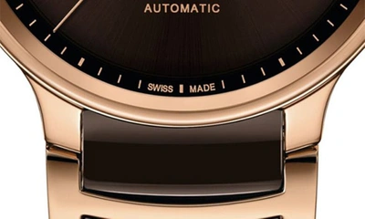 Shop Rado Centrix Open Heart Automatic Ceramic Bracelet Watch, 39.5mm In Brown