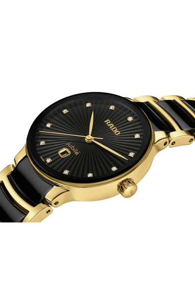 Rado Centrix Diamond Ceramic Bracelet Watch, 30.5mm In Black