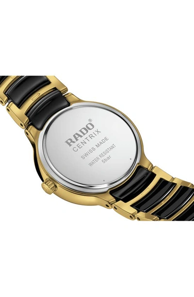 Rado Centrix Diamond Ceramic Bracelet Watch, 30.5mm In Black