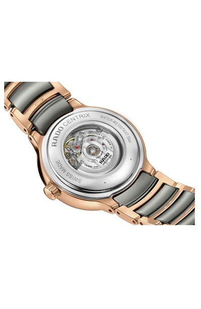 Shop Rado Centrix Diamond Ceramic Bracelet Watch, 35mm In Silver