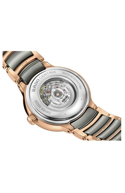 Rado Centrix Diamond Ceramic Bracelet Watch, 35mm In Silver