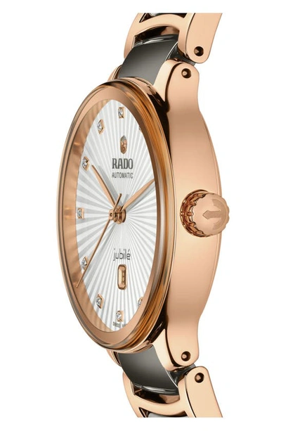 Rado Centrix Diamond Ceramic Bracelet Watch, 35mm In Silver