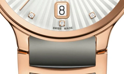 Rado Centrix Diamond Ceramic Bracelet Watch, 35mm In Silver