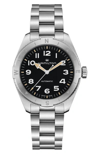 Shop Hamilton Khaki Field Expedition Automatic Bracelet Watch, 41mm In Black