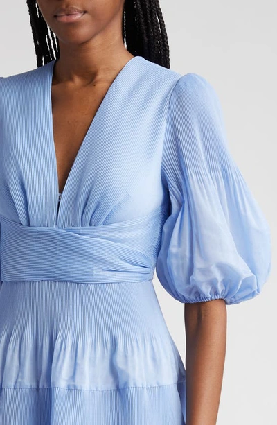 Zimmermann Pleated Mini Dress In Blue | ModeSens