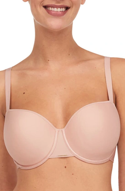 Shop Chantelle Lingerie Bare Essential Underwire Memory Foam Demi Bra In Rose