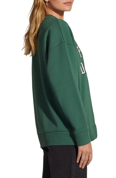 Shop Favorite Daughter Collegiate Cotton Graphic Sweatshirt In Evergreen