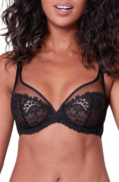 Shop Simone Perele Wish Underwire Plunge Bra In Black