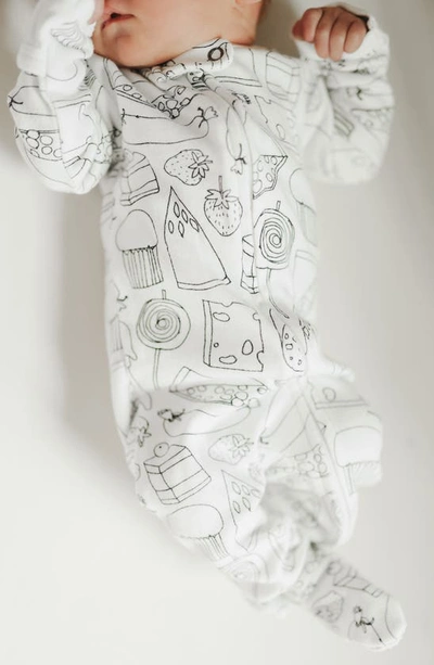 Shop L'ovedbaby X 'the Very Hungry Caterpillar™' Fitted One-piece Organic Cotton Footie Pajamas In White