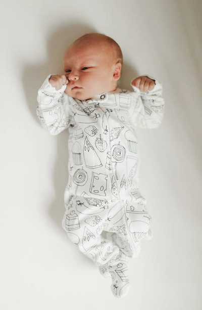 Shop L'ovedbaby X 'the Very Hungry Caterpillar™' Fitted One-piece Organic Cotton Footie Pajamas In White