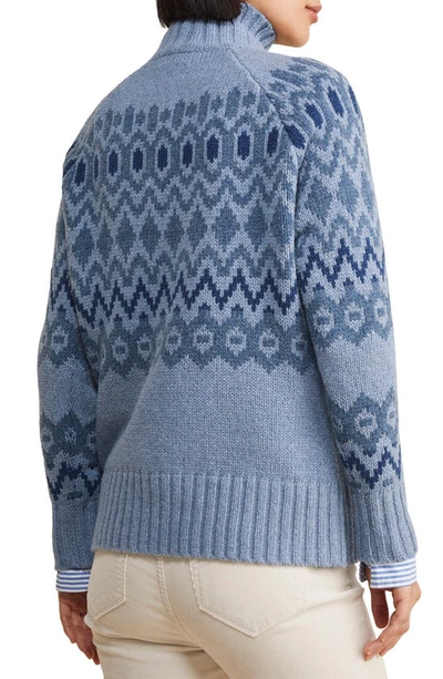 Shop Vineyard Vines Fair Isle Merino Wool Blend Sweater In Jake Blue