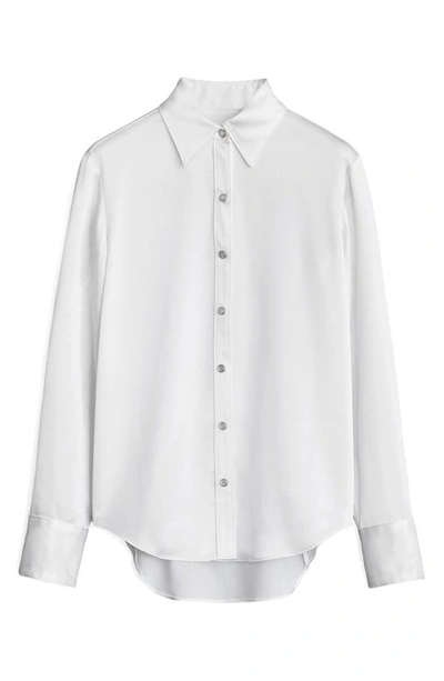 Shop Rag & Bone Antonia Satin Snap-up Shirt In White