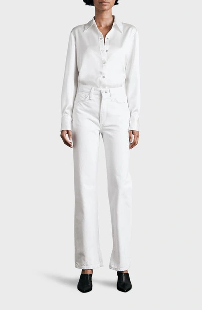 Shop Rag & Bone Antonia Satin Snap-up Shirt In White