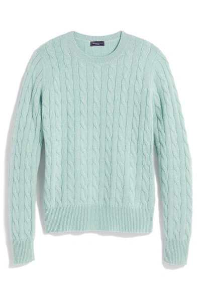 Shop Vineyard Vines Cable Stitch Cashmere Sweater In Mist Green