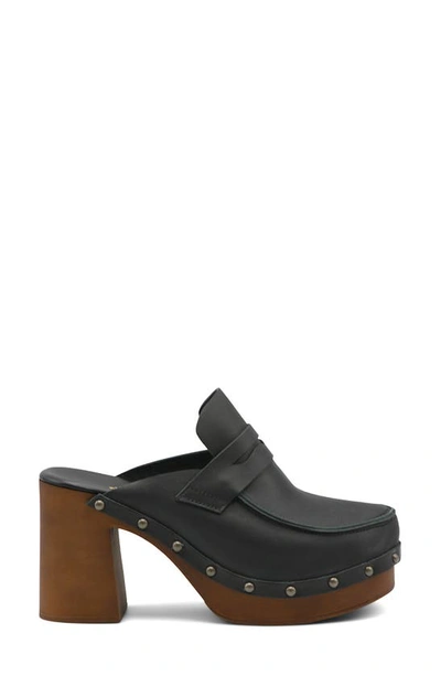 Charles By Charles David Xtra Platform Penny Loafer Mule In Black-le