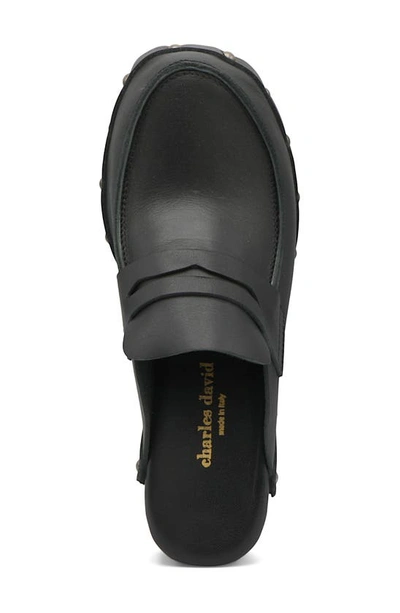 Charles By Charles David Xtra Platform Penny Loafer Mule In Black-le