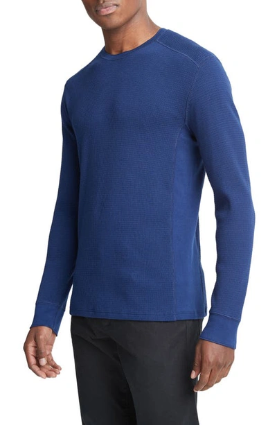 Shop Vince Thermal Long Sleeve T-shirt In Royal Blue