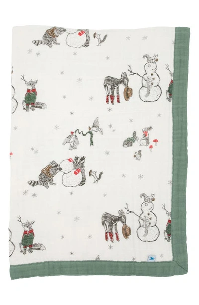 Shop Little Unicorn Cotton Muslin Baby Quilt In Snow Day