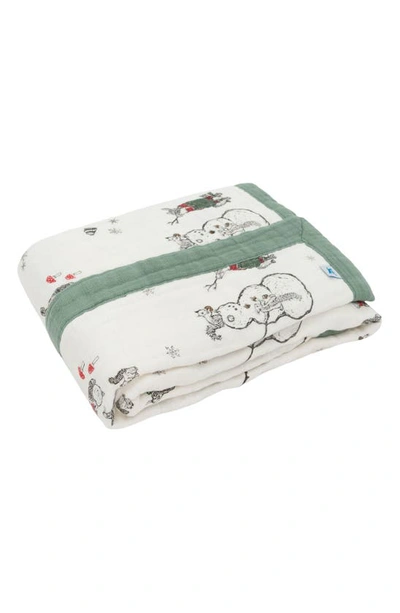 Little Unicorn Cotton Muslin Baby Quilt In Snow Day