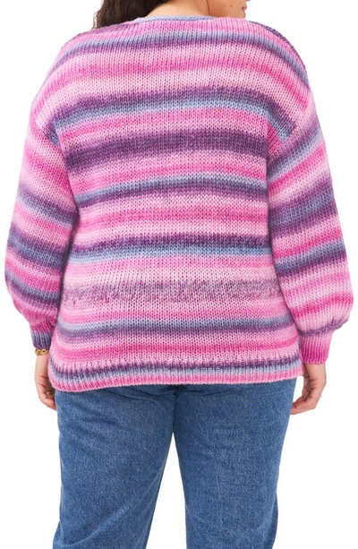 Vince Camuto Roving Stripe Sweater In Berry Hibiscus